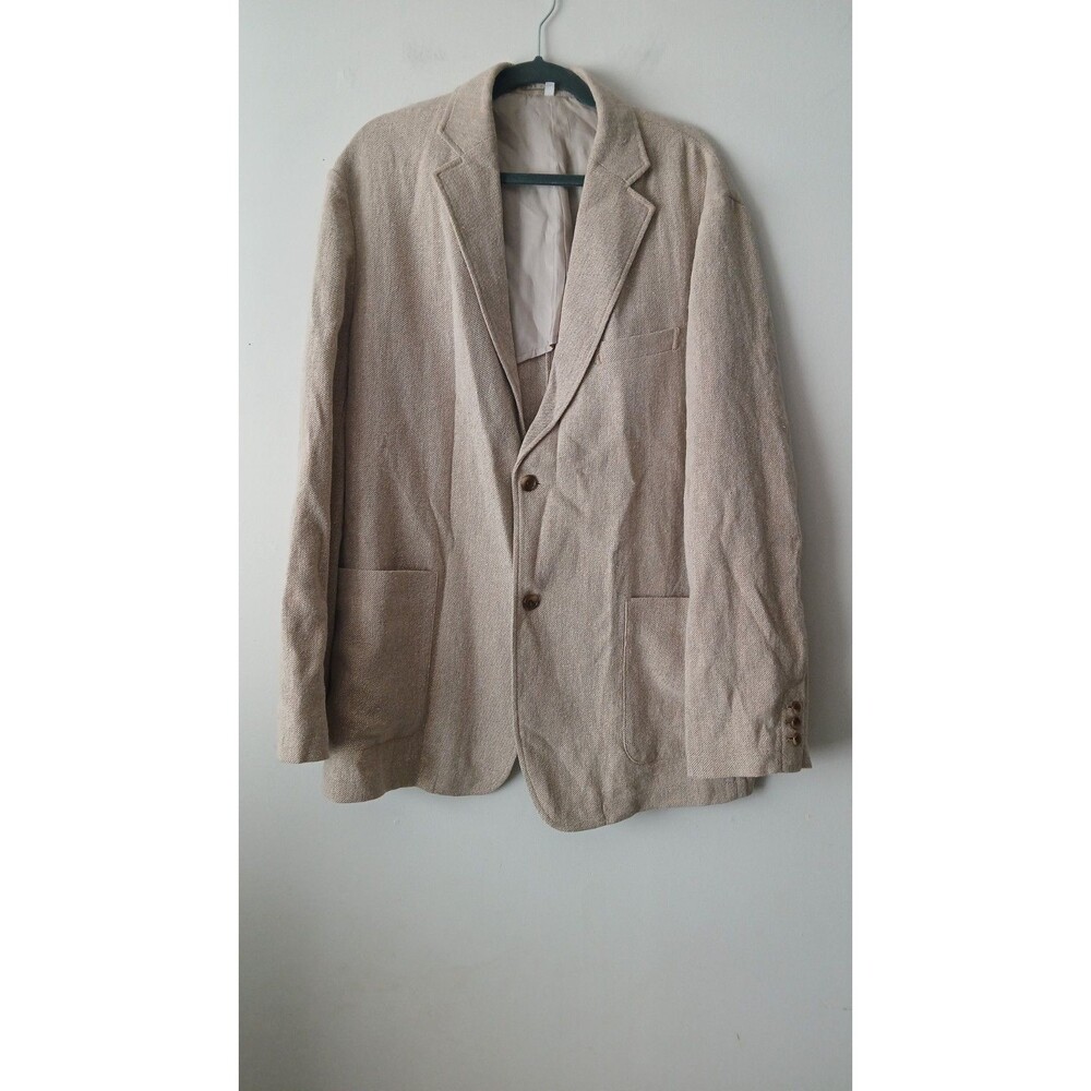 MUJI Linen-Wool Blend Blazer Size L Half Lined Casual Unstructured Classic Coast